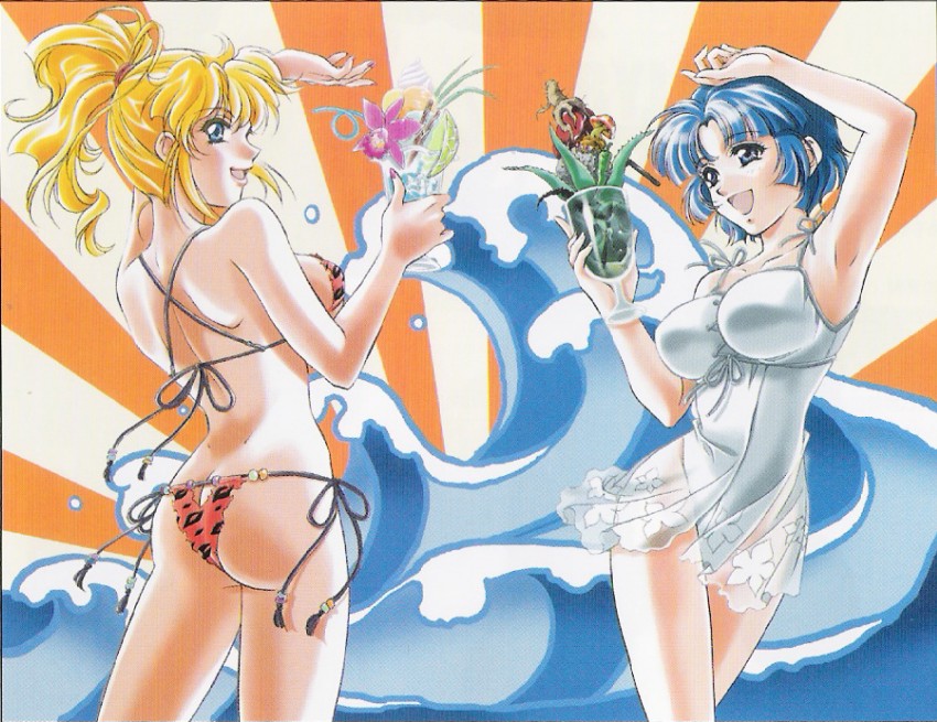 excellen browning and kusuha mizuha (super robot wars and 1 more) drawn by kouno_sachiko