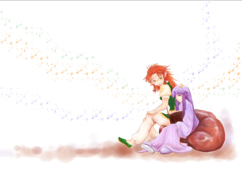 patchouli knowledge and hong meiling (touhou) drawn by masa_takeaki