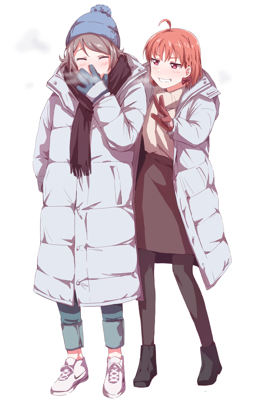 watanabe you and takami chika (love live! and 1 more) drawn by gamjolno