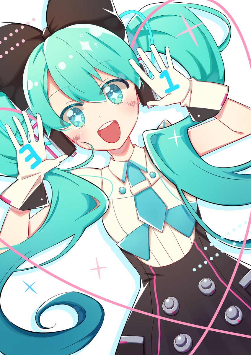 hatsune miku and magical mirai miku (vocaloid and 1 more) drawn by zimoow
