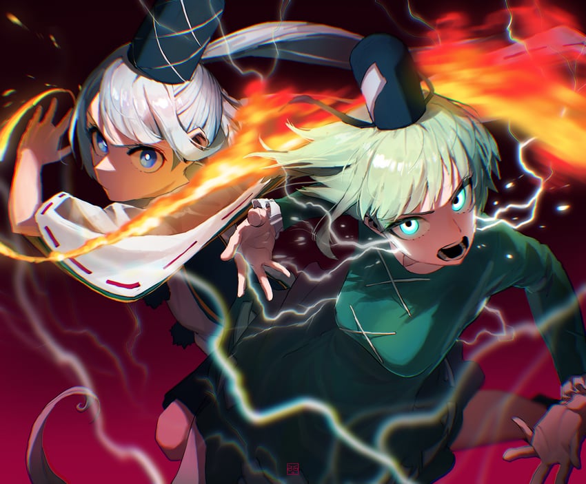 mononobe no futo and soga no tojiko (touhou) drawn by blast-7