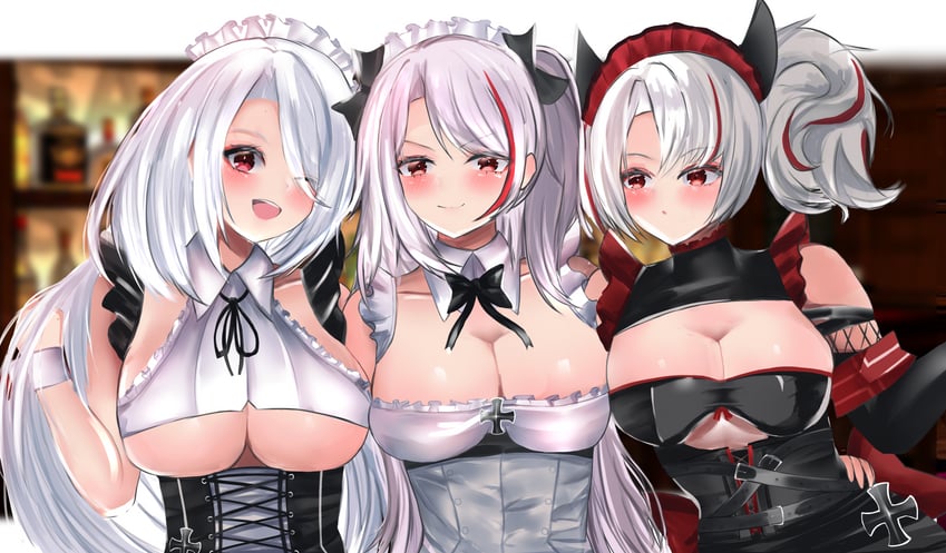 prinz eugen, prinz heinrich, and prinz adalbert (azur lane) drawn by rei_tuki