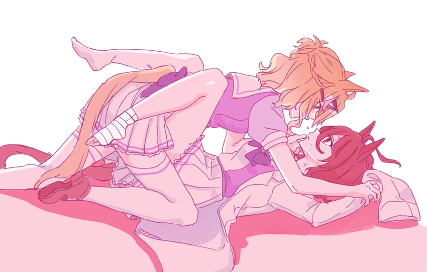 agnes tachyon and jungle pocket (umamusume) drawn by seila_rei