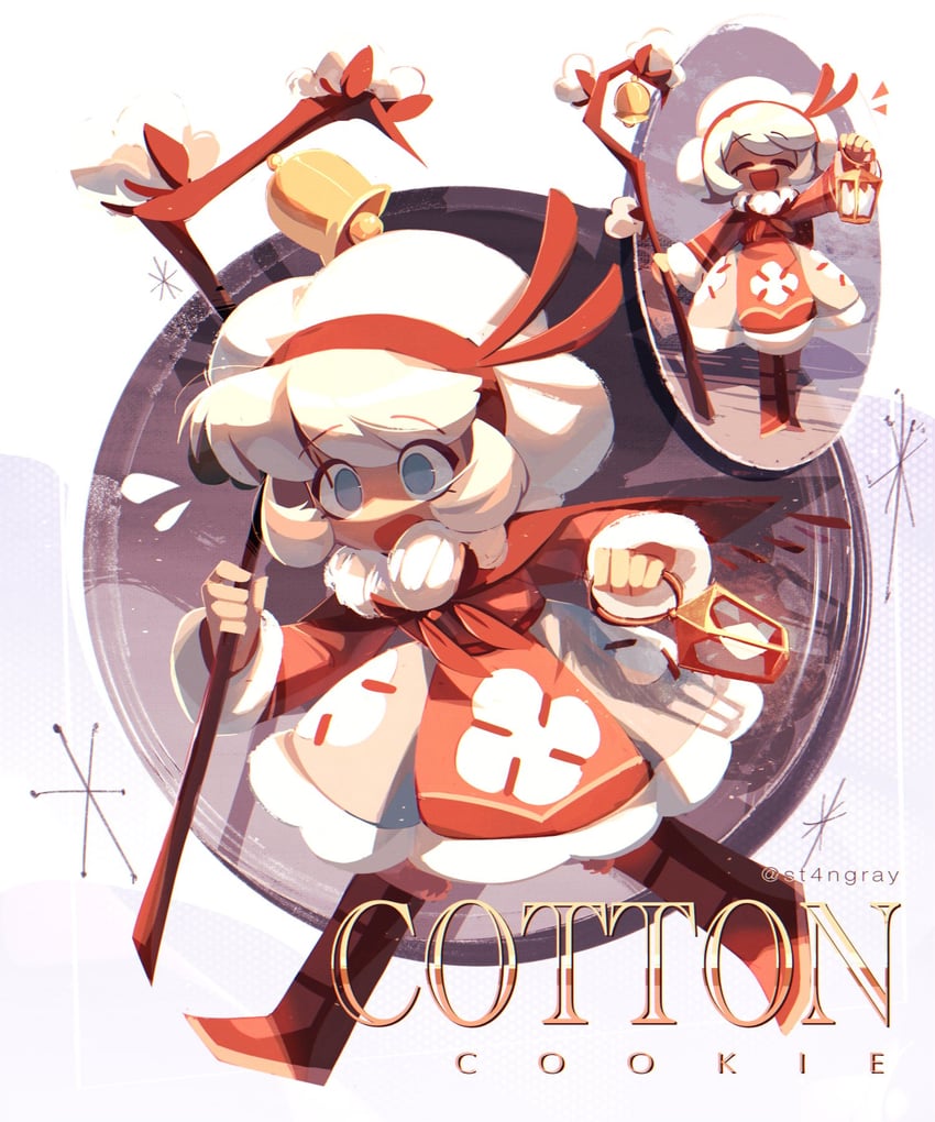 cotton cookie (cookie run and 1 more) drawn by st4ngray