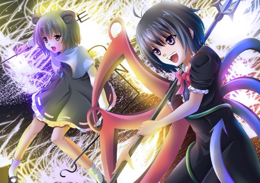 nazrin and houjuu nue (touhou) drawn by orange_(meitoku)