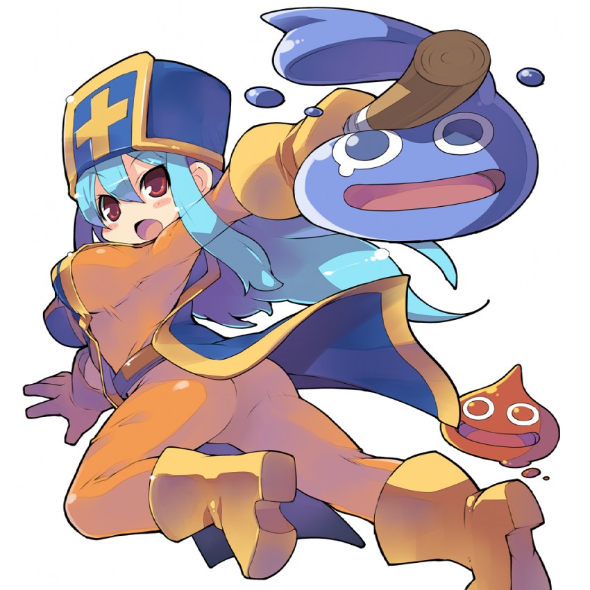 slime, priest, and she-slime (dragon quest and 1 more) drawn by zankuro
