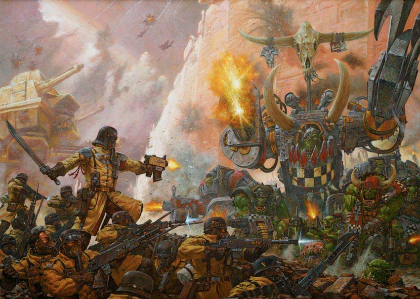astra militarum, ork, and ghazghkull mag uruk thraka (warhammer 40k)