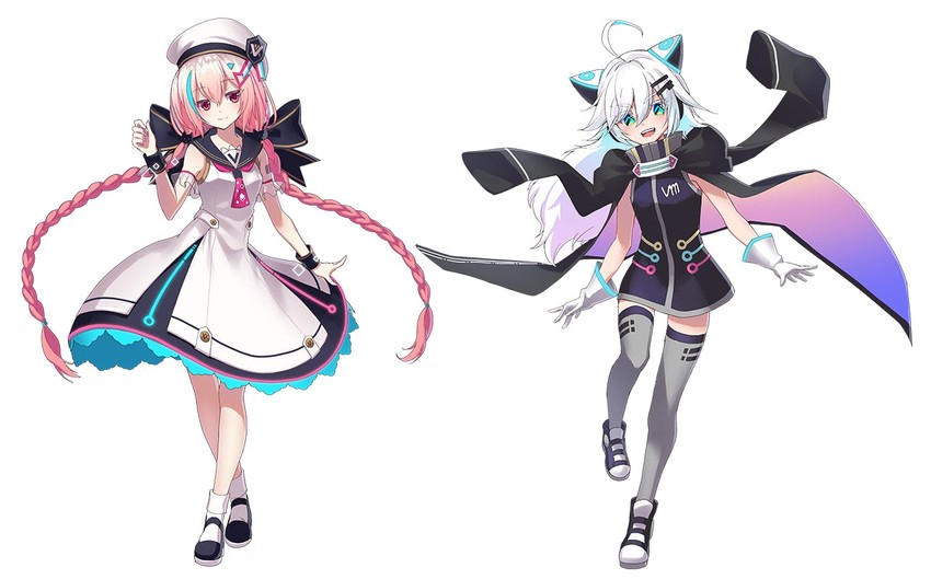vket chan and vket chan 2 (virtual market) drawn by mirei_works