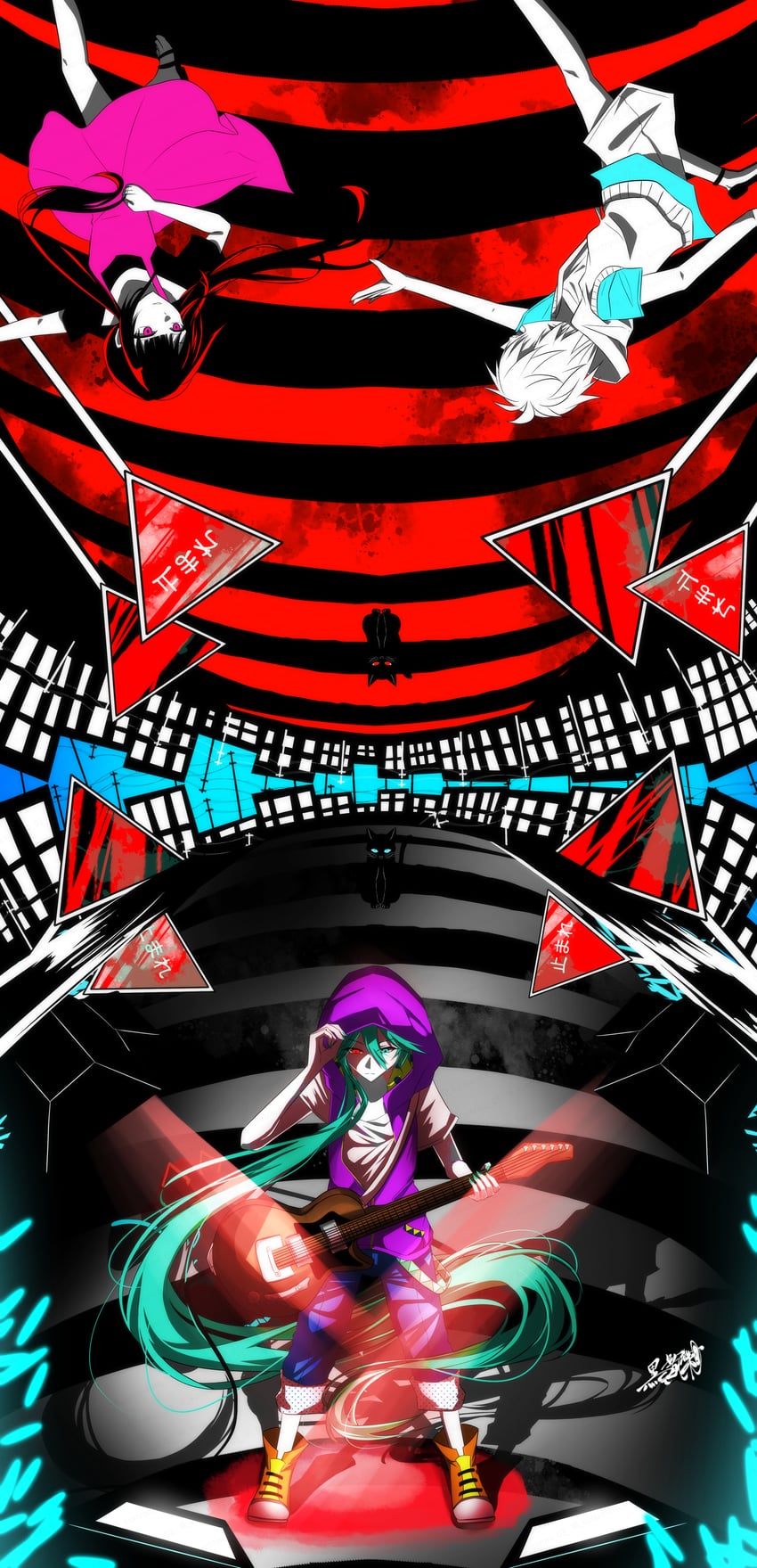 hatsune miku, amamiya hibiya, and asahina hiyori (vocaloid and 3 more) drawn by kuroageha_(kurorororo_03)