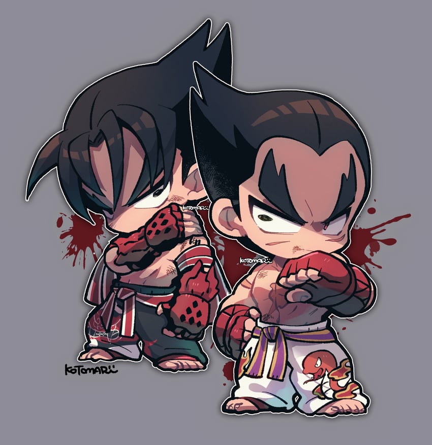 kazama jin and mishima kazuya (tekken) drawn by kotorai