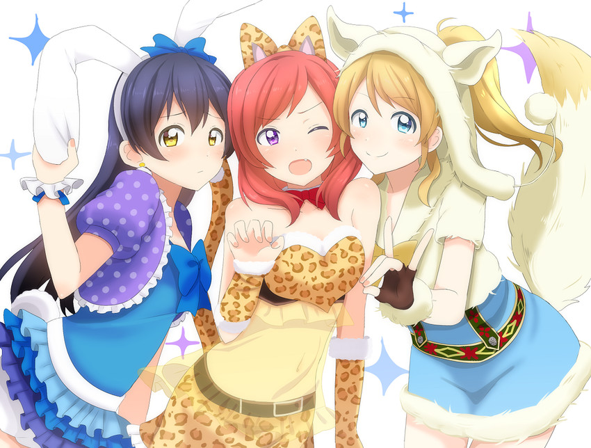 nishikino maki, sonoda umi, and ayase eli (love live! and 2 more) drawn by mippii108