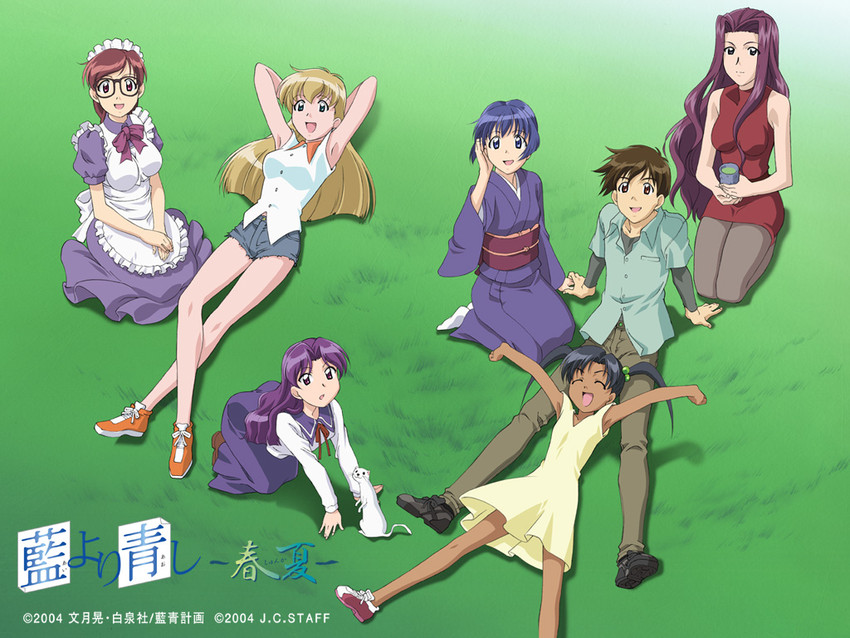 sakuraba aoi, minazuki chika, tina foster, minazuki taeko, miyuki mayu, and 2 more (ai yori aoshi) drawn by nawa_munenori