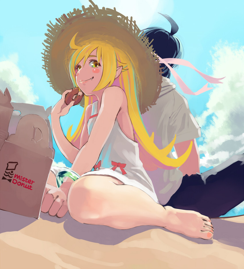 oshino shinobu and araragi koyomi (monogatari) drawn by satsuki_(satsuki1987)