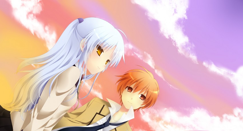 tachibana kanade and otonashi yuzuru (angel beats!) drawn by etou_(cherry7)