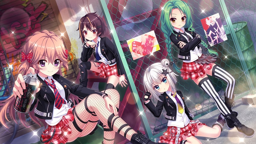 nishidate haku, haeno akari, bandou mikuru, and shirokita kuroha (re:stage!) drawn by izumi_tsubasu