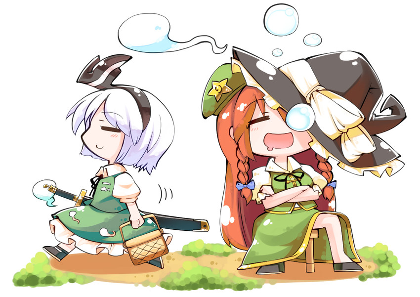 konpaku youmu and hong meiling (touhou) drawn by kashuu_(b-q)