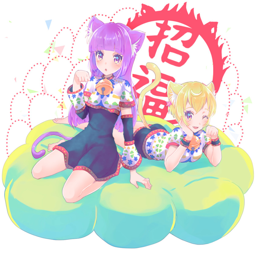 hikami sumire and hattori yu (aikatsu!) drawn by amarabi_(tobira)