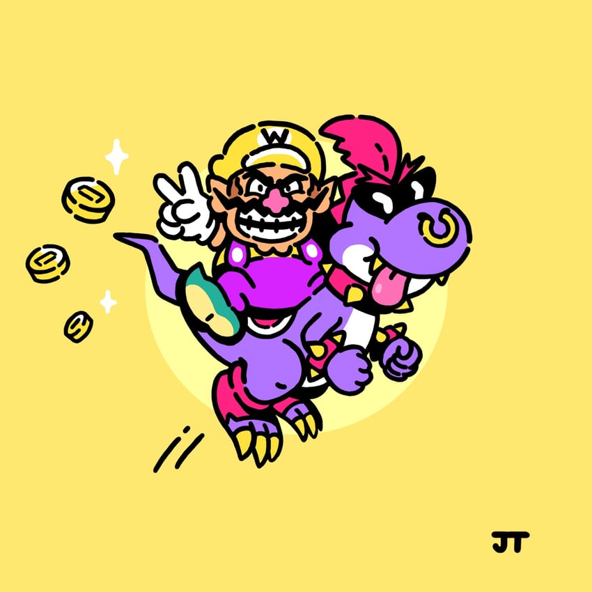 wario and boshi (mario and 1 more) drawn by james_turner