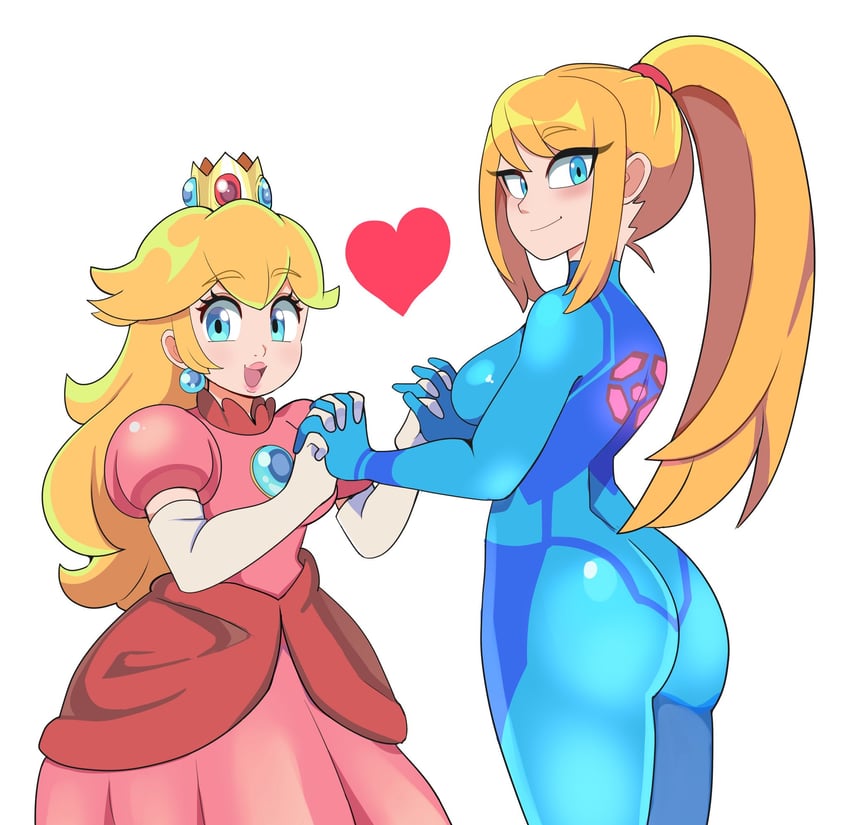 princess peach and samus aran (mario and 1 more) drawn by bbycheese