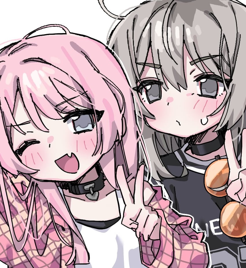 chihaya anon and kawaragi momoka (bang dream! and 2 more) drawn by metametmonmong