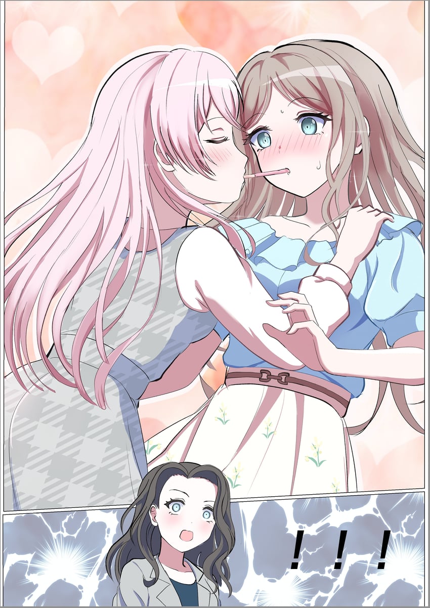 chihaya anon, nagasaki soyo, and nagasaki soyo's mother (bang dream! and 1 more) drawn by sandman_(gm4zfijcwbz3g4y)