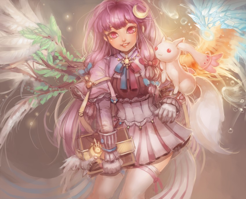 patchouli knowledge and kyubey (touhou and 1 more) drawn by sheryth