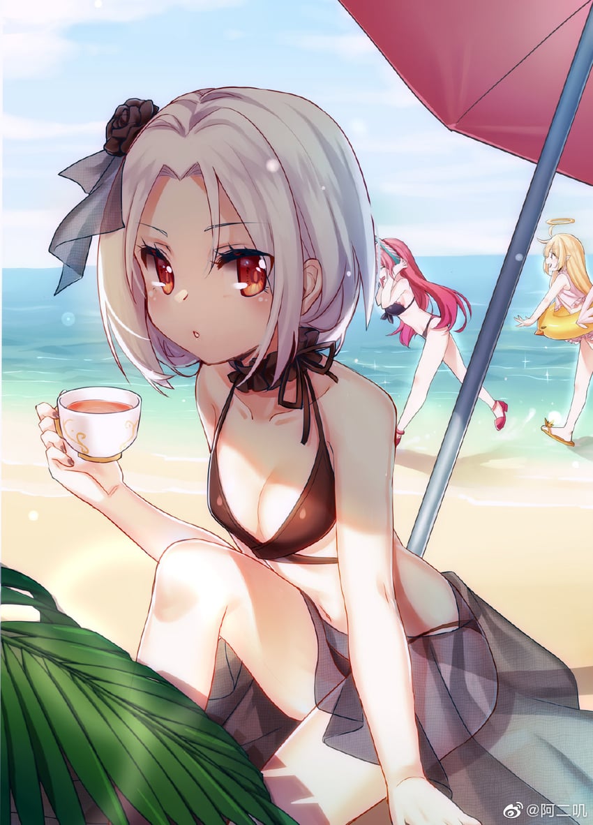 vittorio veneto, camicia nera, and aviere (warship girls r) drawn by aer_(tengqiu)