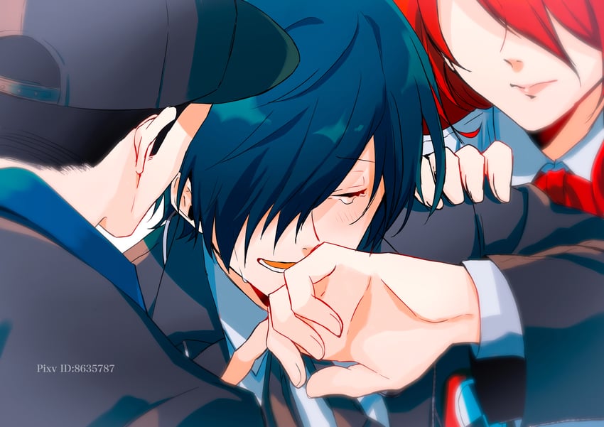 yuuki makoto, kirijou mitsuru, and iori junpei (persona and 1 more) drawn by eme_(204)