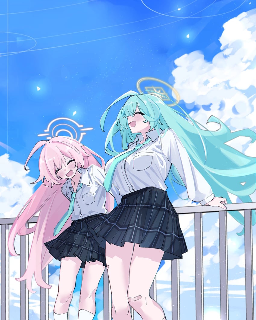hoshino and yume (blue archive) drawn by yuteka_(yute_nut)