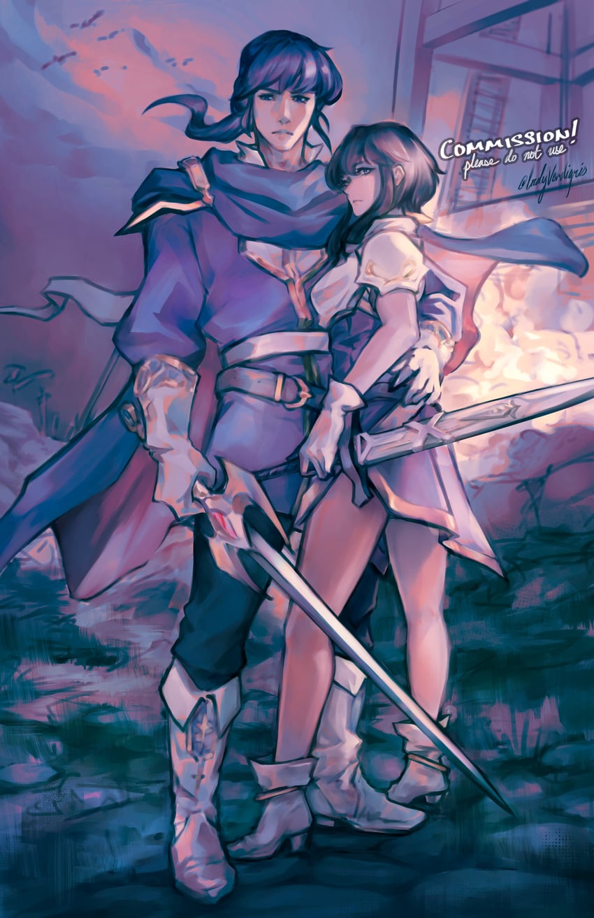 seliph and larcei (fire emblem and 1 more) drawn by ladyverdigris