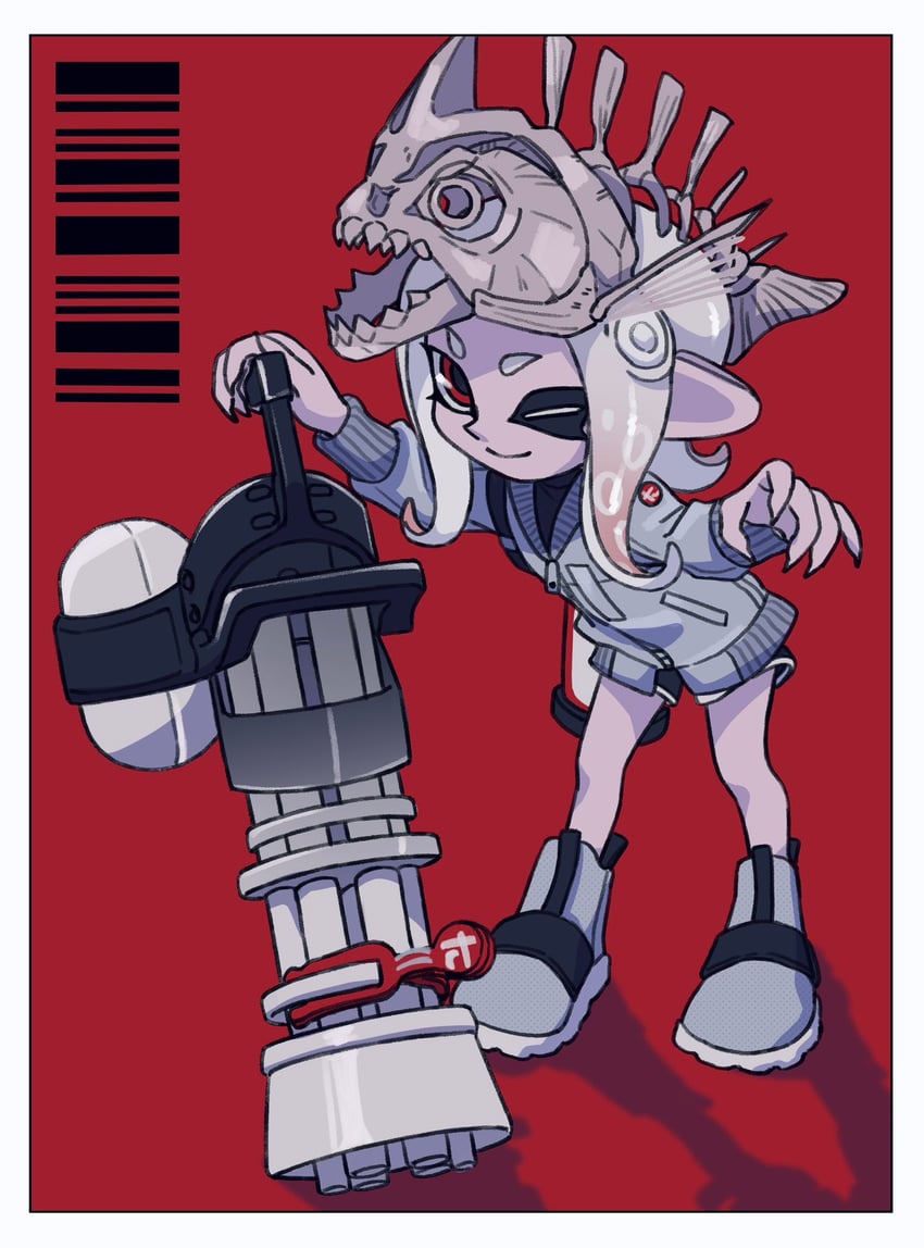 octoling player character and octoling girl (splatoon) drawn by oka_kabe