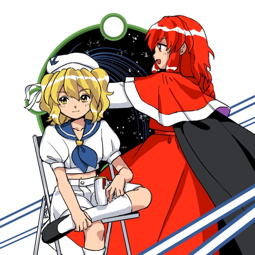 okazaki yumemi and kitashirakawa chiyuri (touhou and 1 more) drawn by kaigen_1025