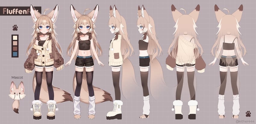 fluffen (indie virtual youtuber) drawn by kithera