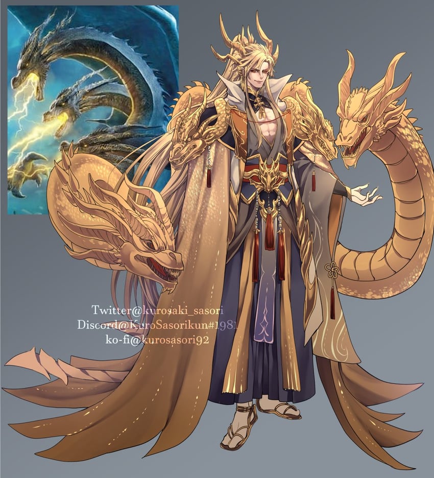 king ghidorah (godzilla and 2 more) drawn by kurosaki_sasori