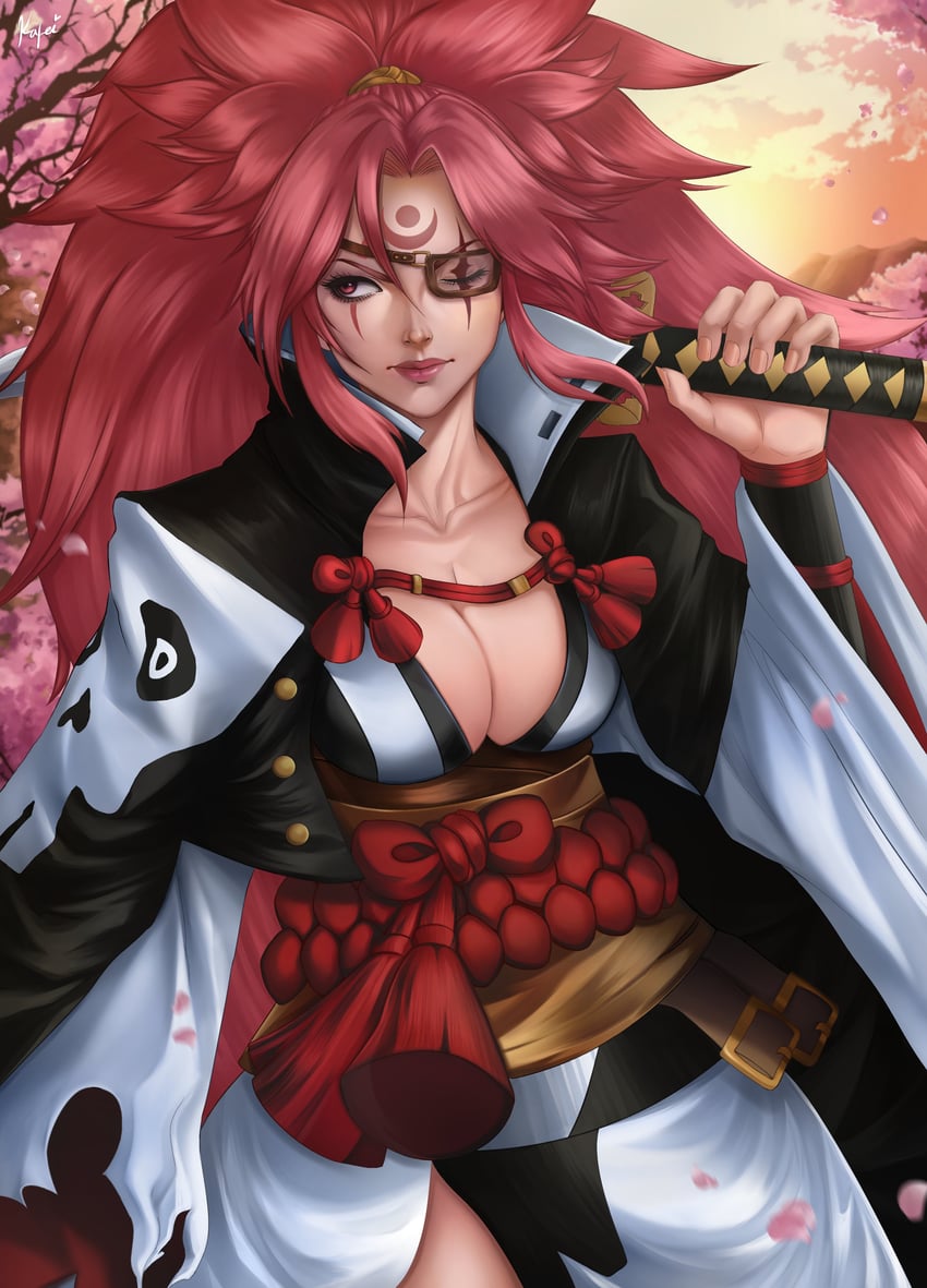 baiken (guilty gear and 1 more) drawn by kafei_art