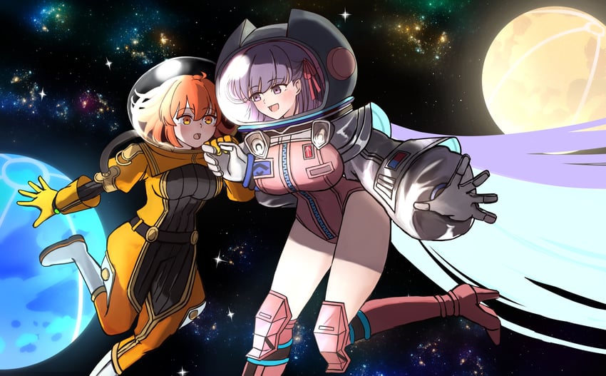 fujimaru ritsuka, bb, and bb cosmo (fate and 1 more) drawn by hana_remon