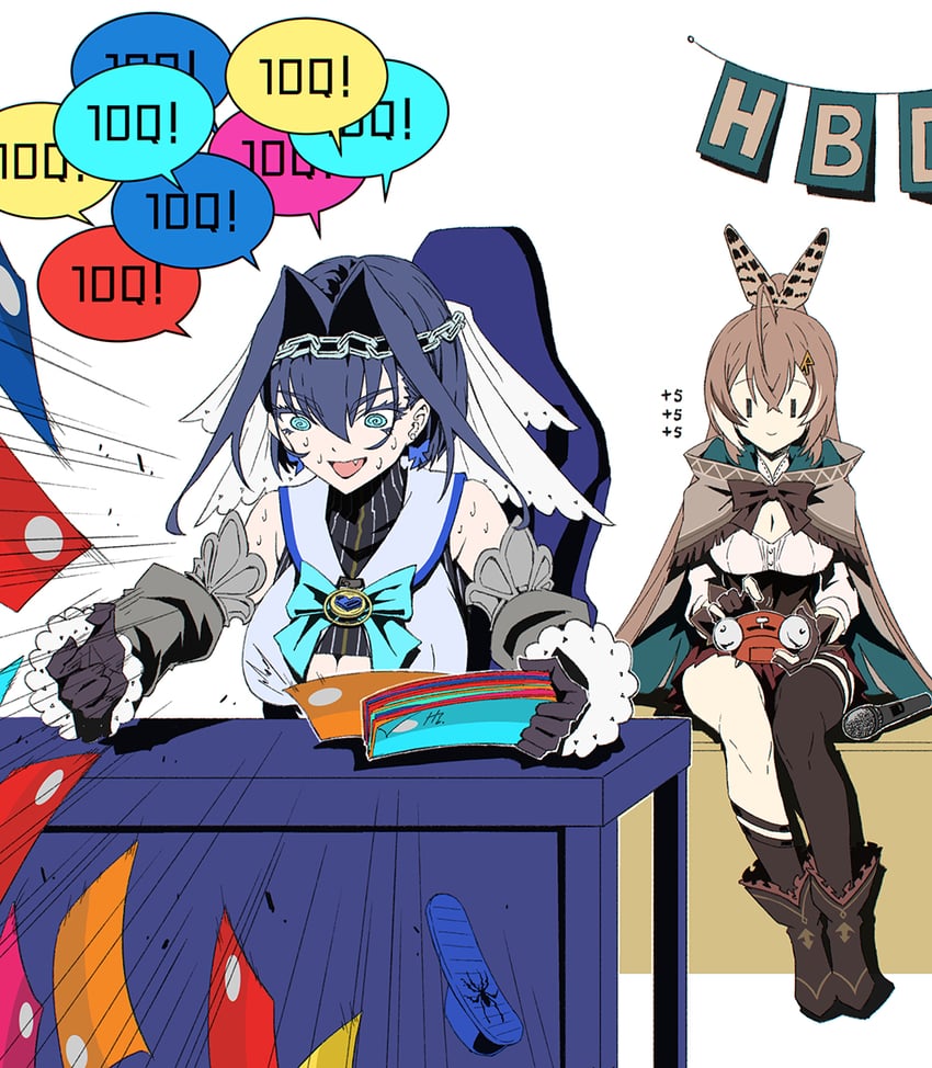 ouro kronii and nanashi mumei (hololive and 1 more) drawn by taka_t