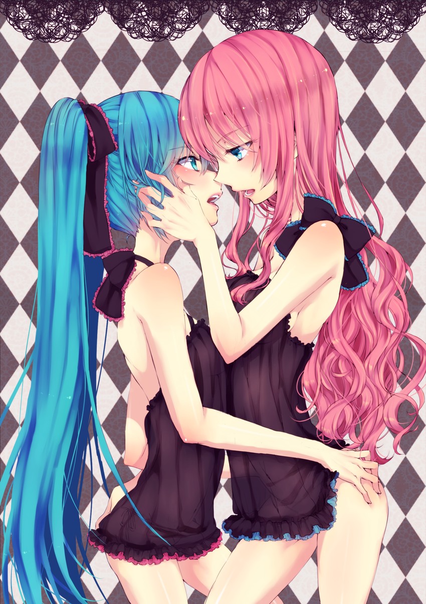 hatsune miku and megurine luka (vocaloid) drawn by sakura_shiho