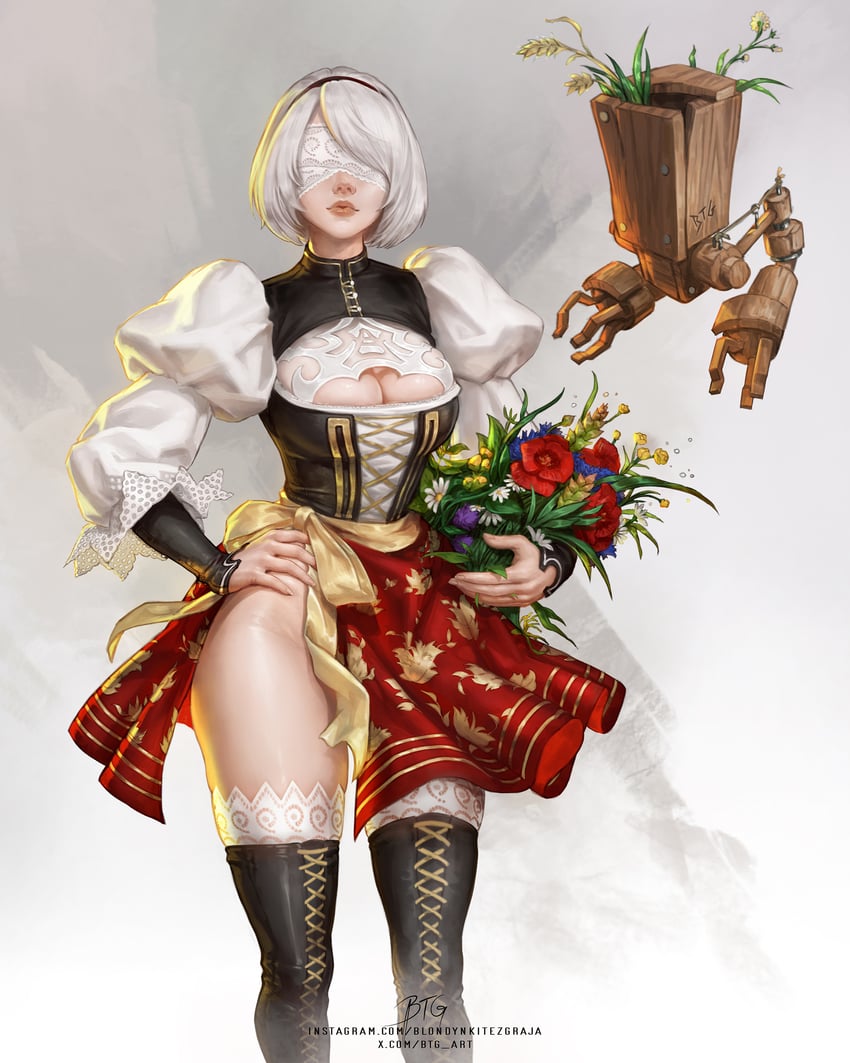 2b and pod (nier and 1 more) drawn by blondynkitezgraja