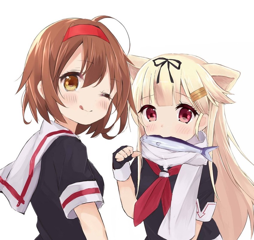 yuudachi, yuudachi kai ni, and shiratsuyu (kantai collection) drawn by oto_(piiko)