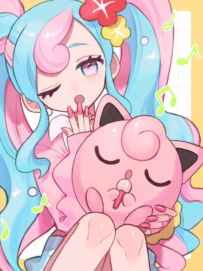 hatsune miku, jigglypuff, and fairy miku (pokemon and 2 more) drawn by umenoki_01