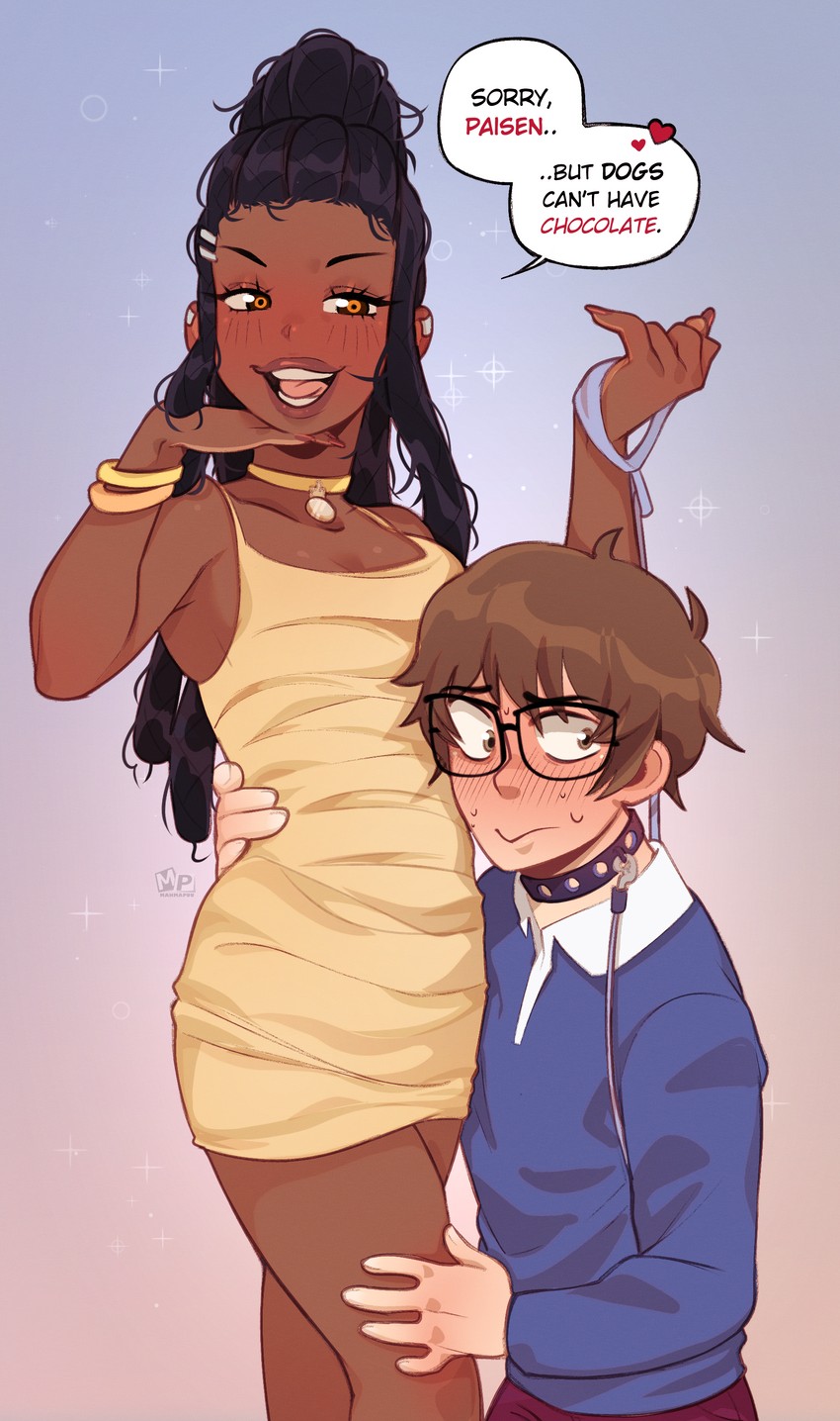 nagatoro hayase, hachiouji naoto, and chocotoro (ijiranaide nagatoro-san) drawn by mahmapuu