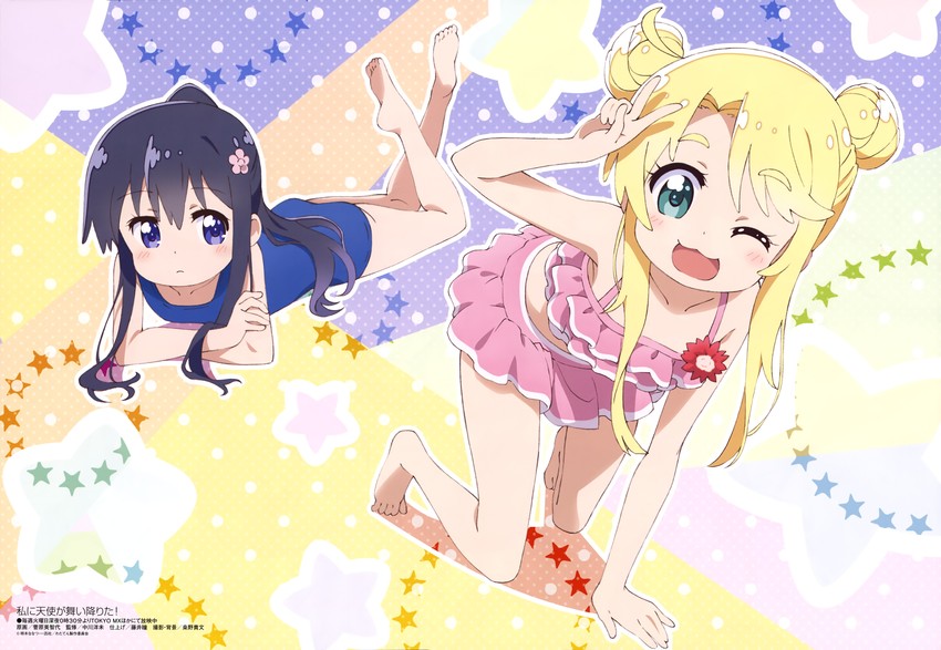 himesaka noa and shirosaki hana (megami magazine and 1 more) drawn by sugawara_michiyo