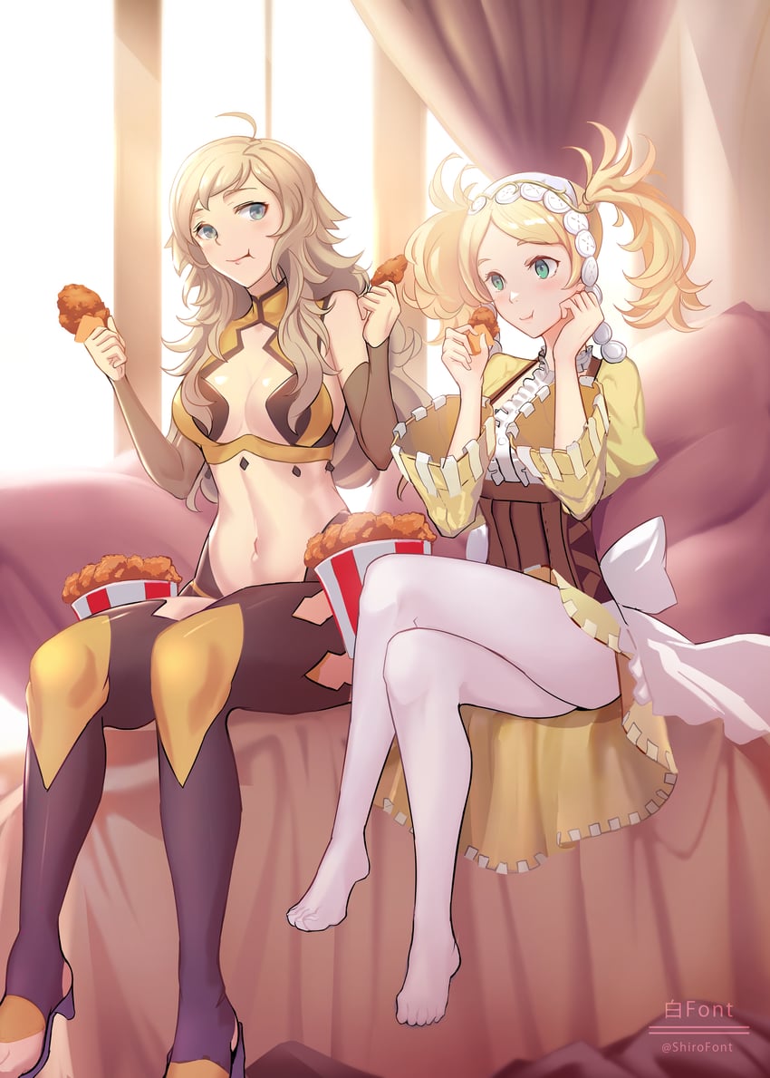 ophelia and lissa (fire emblem and 3 more) drawn by shiro_font