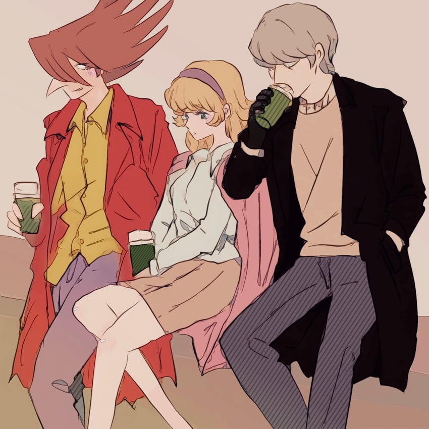 francoise arnoul, jet link, and albert heinrich (cyborg 009) drawn by sariokisu