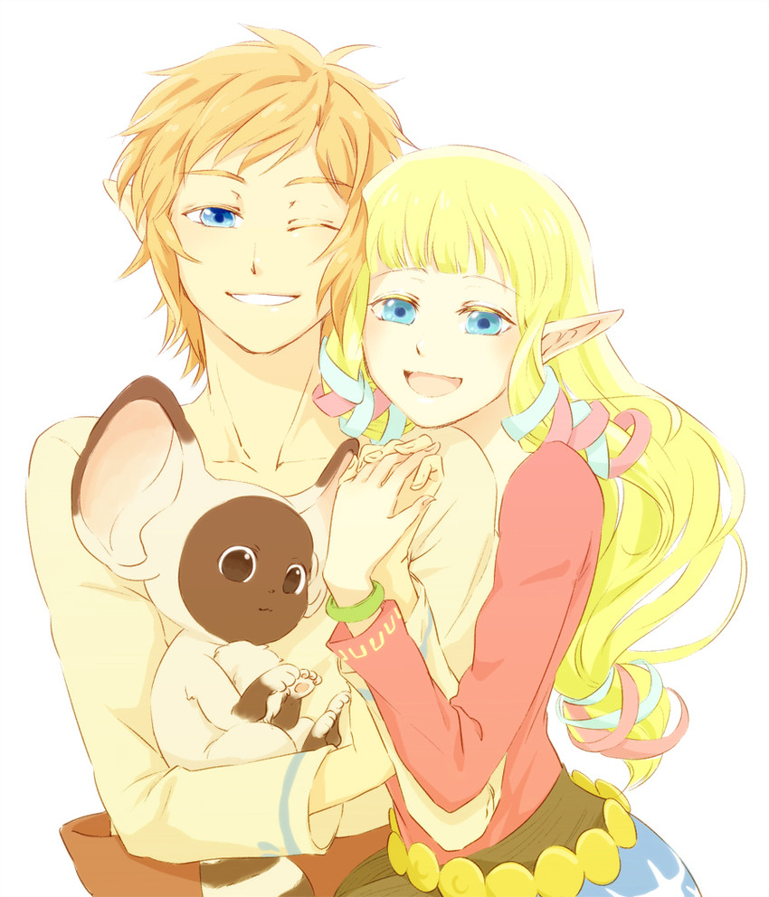 link, princess zelda, and remlit (the legend of zelda and 1 more) drawn by saiba_(henrietta)