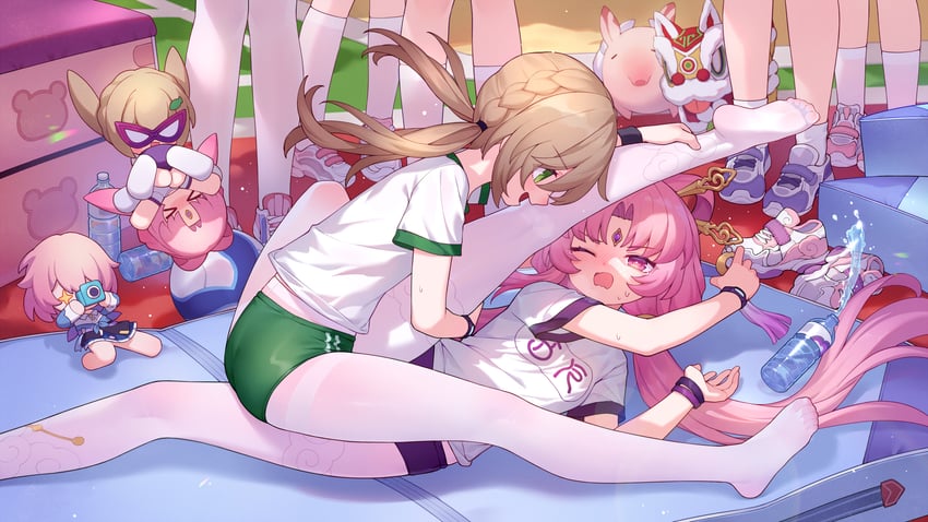 march 7th, fu xuan, qingque, diting, and tuskpir (honkai and 1 more) drawn by tsubasa_tsubasa