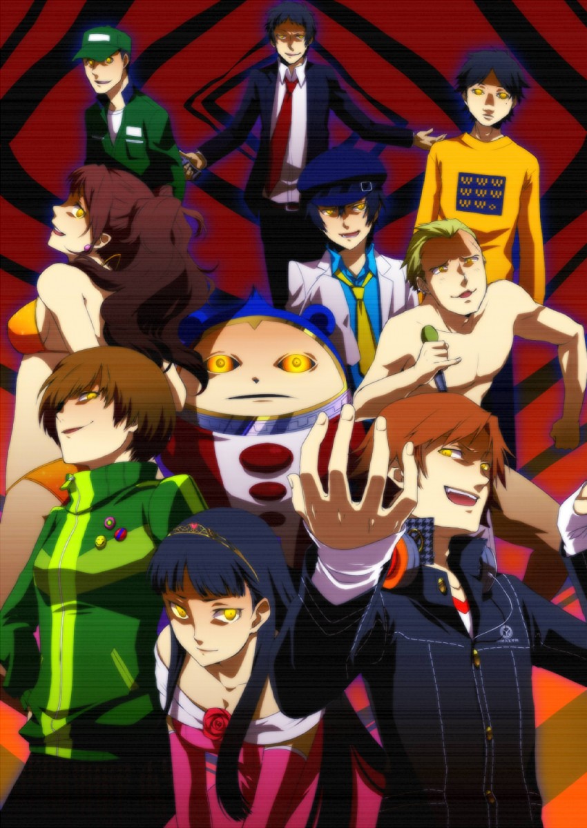 shirogane naoto, satonaka chie, kujikawa rise, amagi yukiko, hanamura yousuke, and 5 more (persona and 1 more) drawn by fujino_miyabi