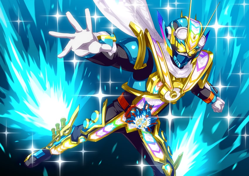 kamen rider gotchard and kamen rider miracle gotchard (kamen rider and 2 more) drawn by otokamu