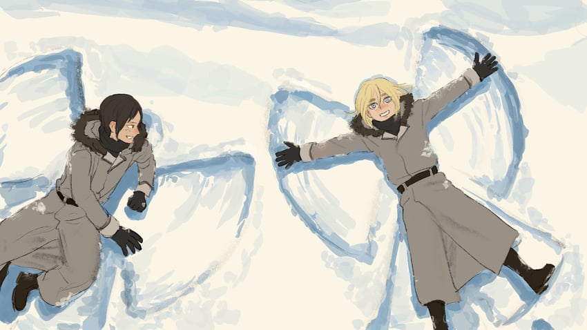 krista lenz and ymir (shingeki no kyojin) drawn by mycroft_(mycroftkh)